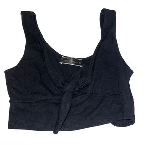 black tie front cropped tank